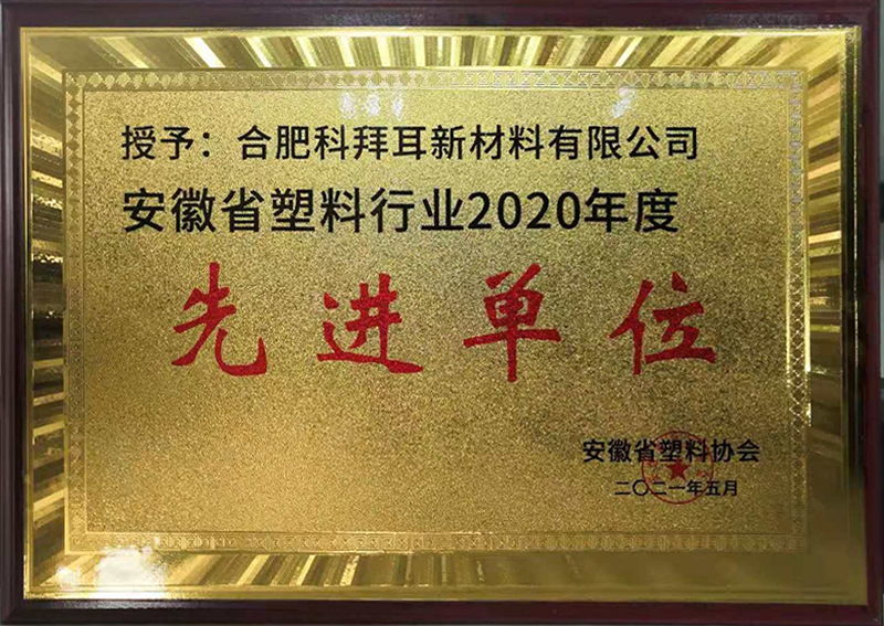 2020年(nián)省塑料協會先進單位